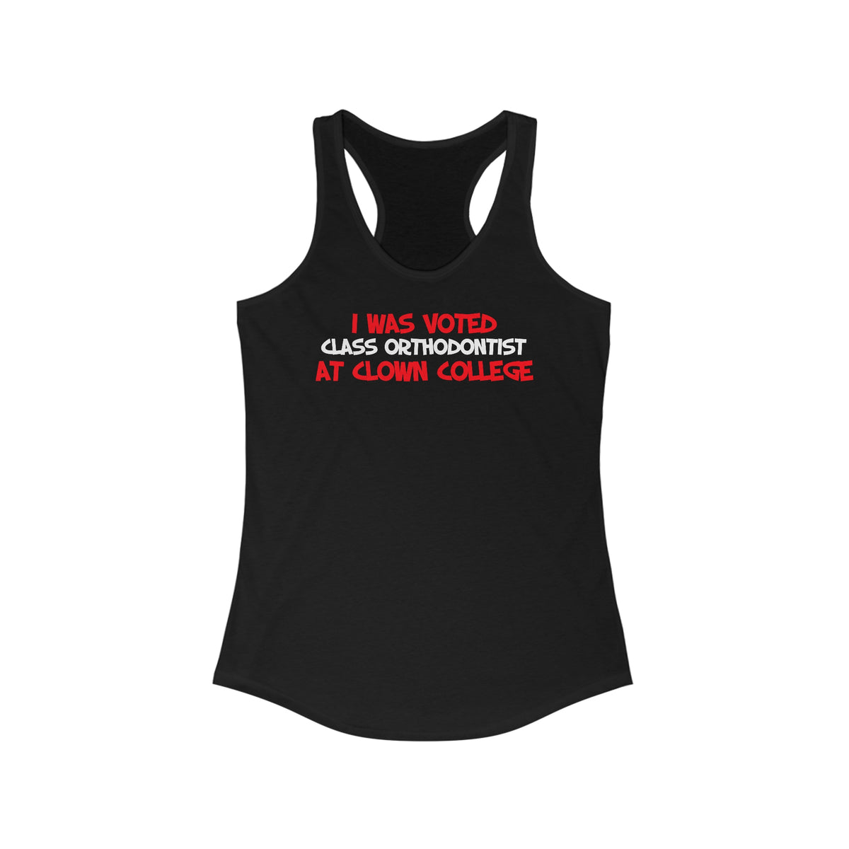 I Was Voted Class Orthodontist At Clown College - Women’s Racerback Tank