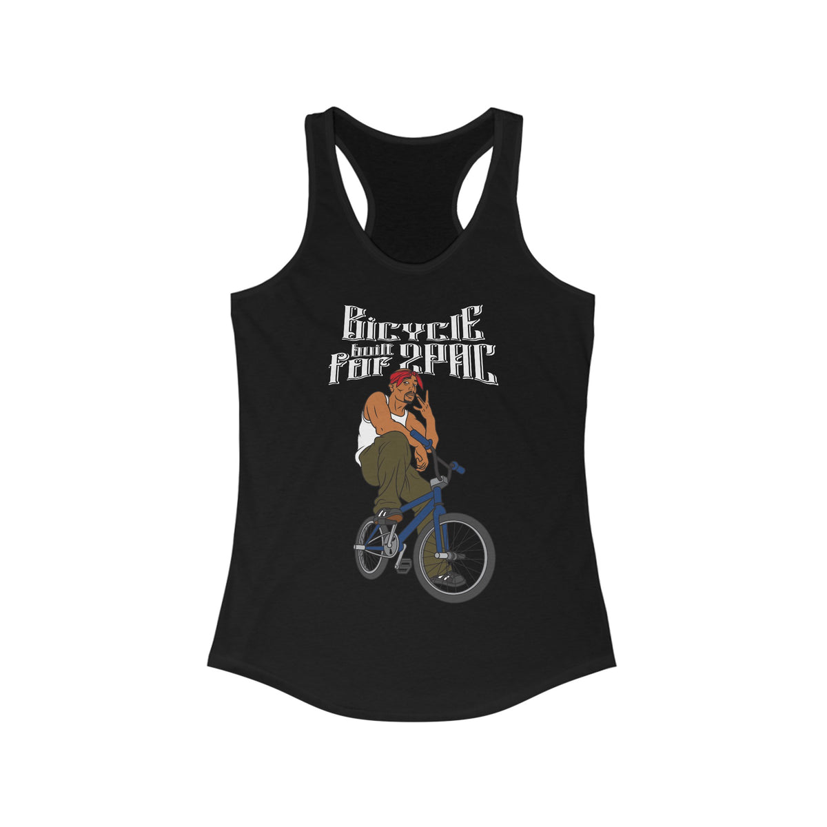 Bicycle Built For 2Pac  - Women’s Racerback Tank