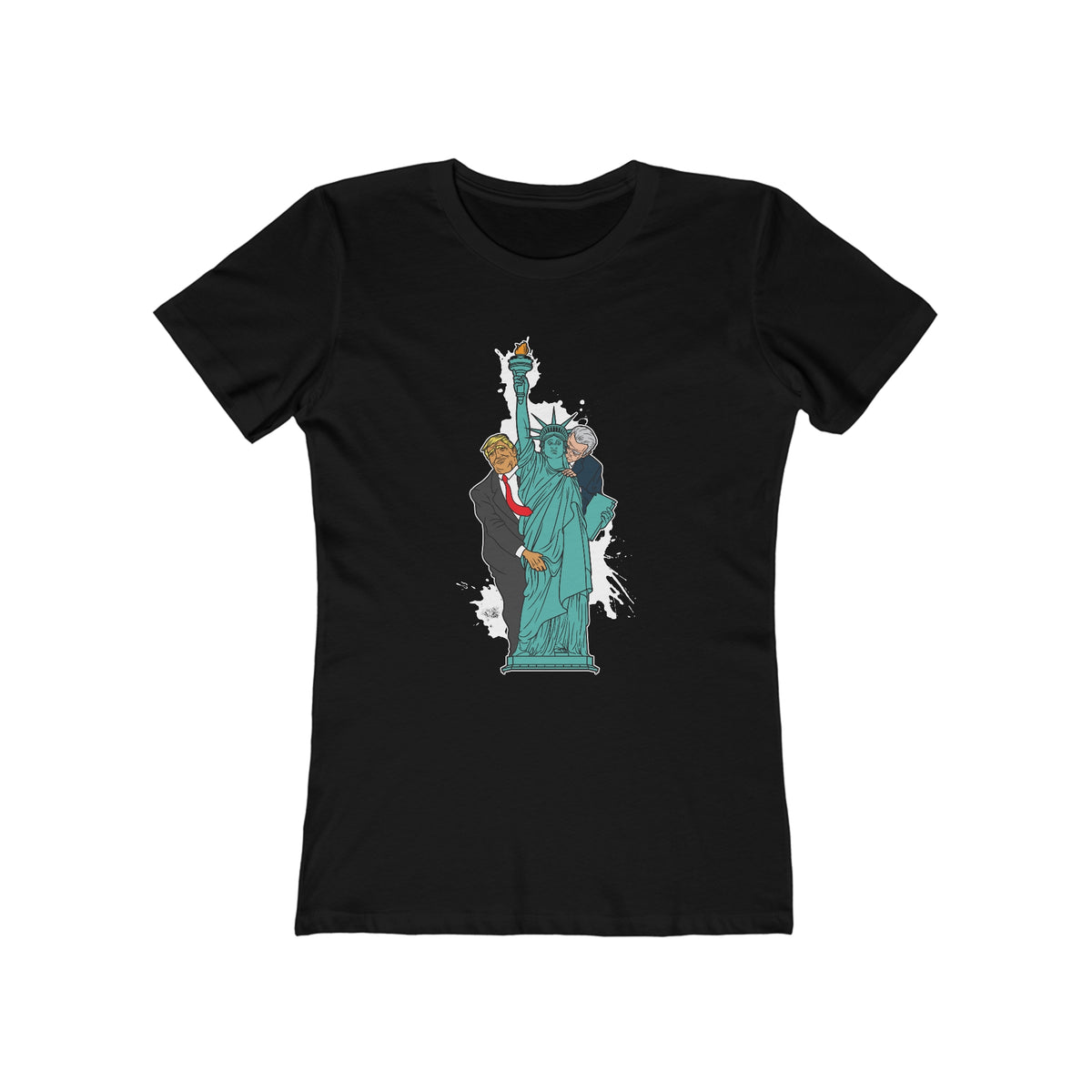 Trump Biden Statue Of Liberty - Menage A Trois  - Women’s T-Shirt
